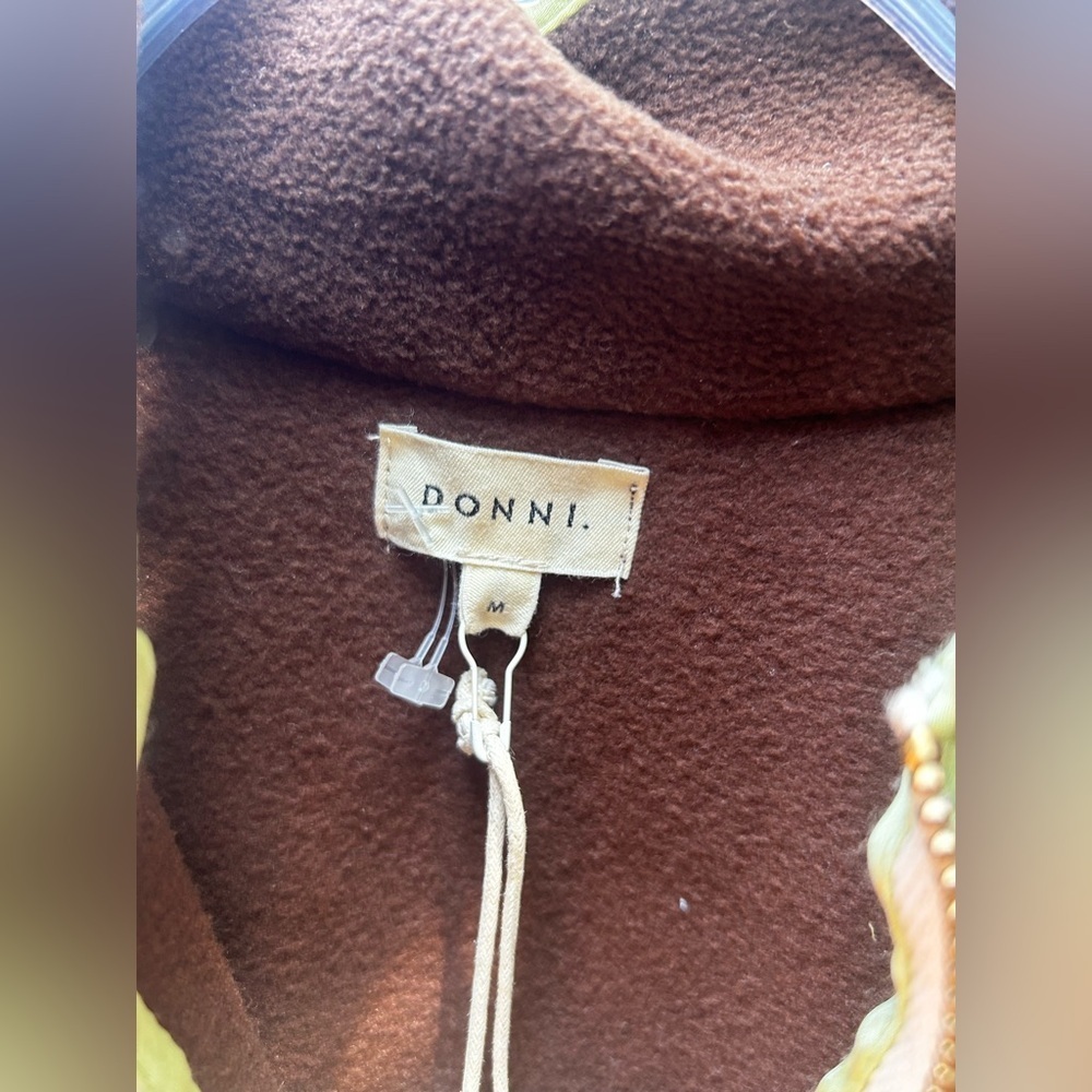 DONNI Polar Fleece Half Zip In Chocolate/Lime New with Tags! - Picture 6 of 8